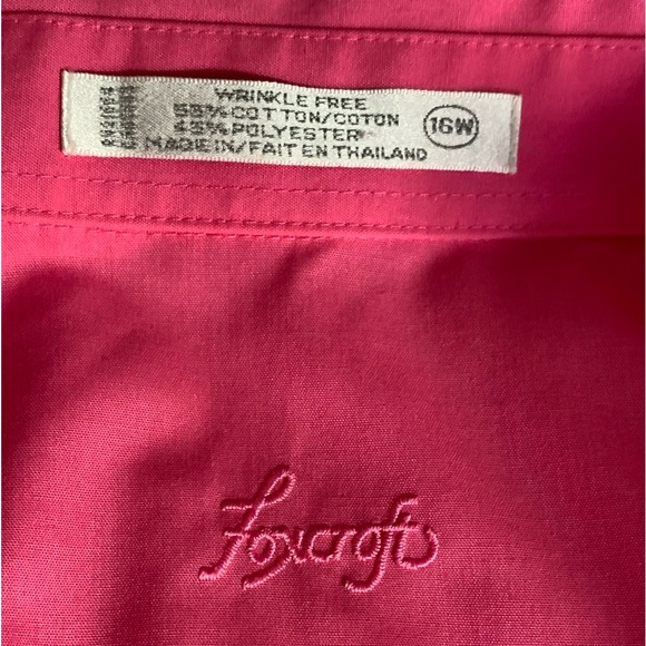 New FOXCROFT Wrinkle Free Pink Button Up Long Sleeve Blouse Woman’s Plus Size 16 - Picture 2 of 10